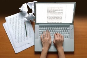 Writing at a computer
