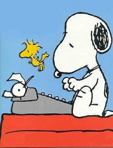Snoopy at typewriter
